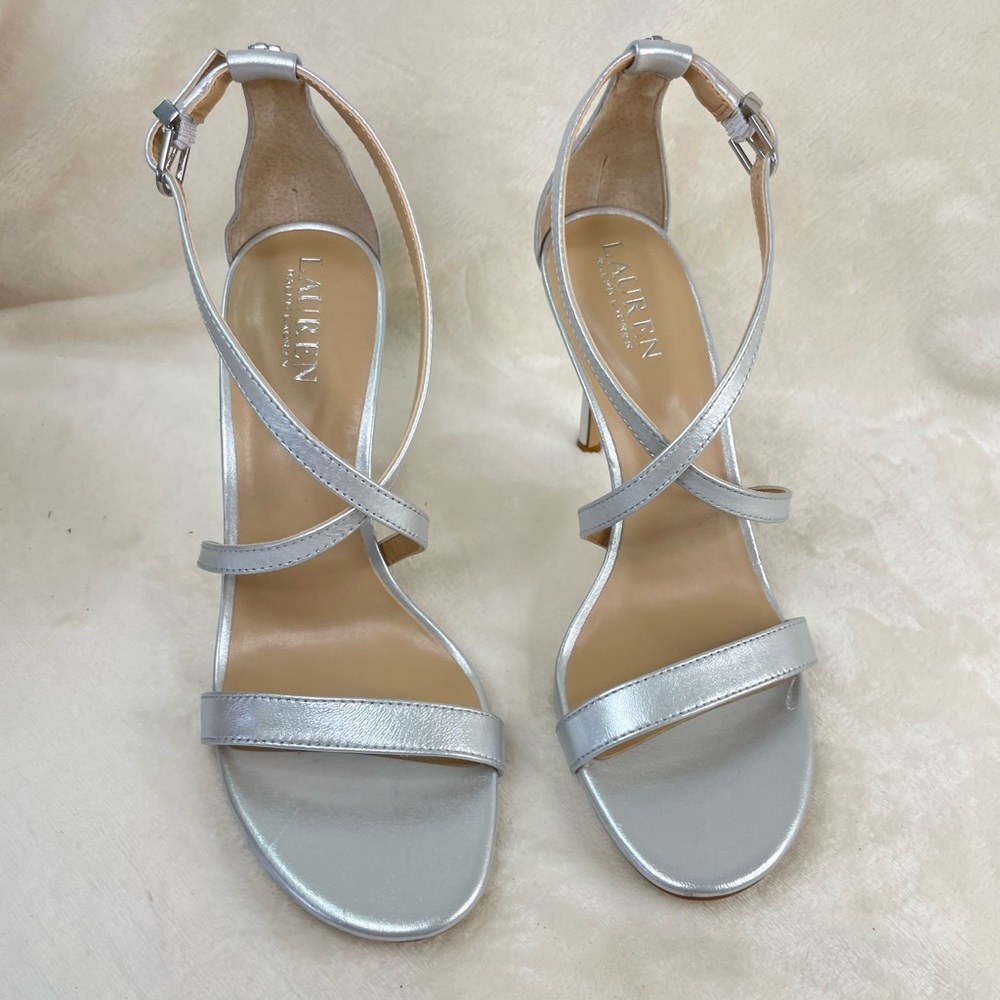 LAUREN RALPH LAUREN Women's Gabriele Dress
Silver Straps Sandals 8.5 B, G 107 - Picture 6 of 13